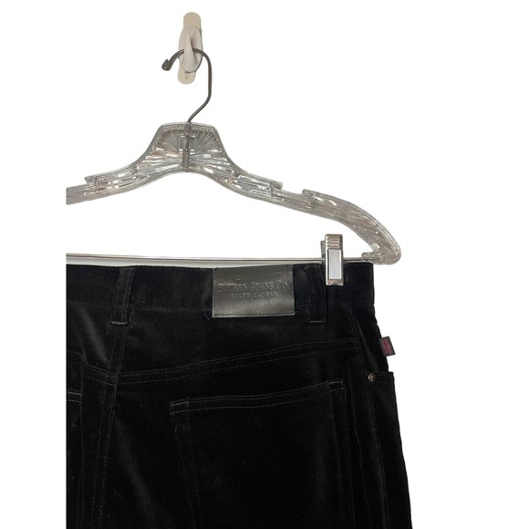 Ralph Lauren Jeans Co.  Women Black Velvet Cotton Boot Cut Pants size 12 - Picture 4 of 5